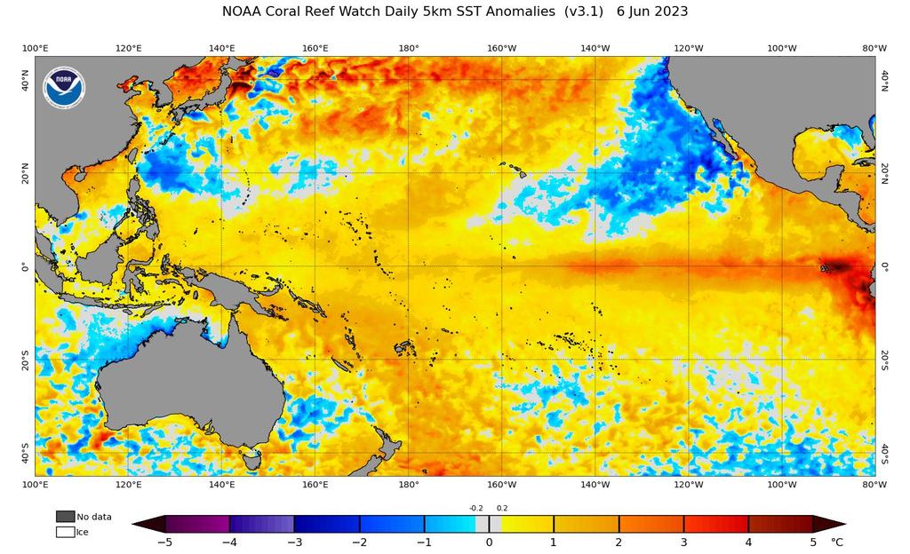 flash_meteo's tweet photo. El Nino è ufficialmente iniziato. La soglia di anomalia superficiale di temperatura che lo identifica (+0.5 °C) è stata raggiunta. Secondo la NOAA c'è il 56% di possibilità che possa risultare, al picco invernale, un evento forte.

https://t.co/CQPximC3K1 https://t.co/QWnHslea42