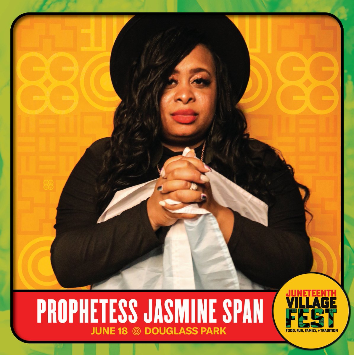 ITAVschools's tweet photo. We are excited to welcome Prophetess Jasmine Span to the SOLD OUT second annual Juneteenth Village Fest in Chicago's Anna &amp; Frederick Douglass Park. 

Learn how you can volunteer: https://t.co/e9gx7jnkHS https://t.co/8xNpD62AlN