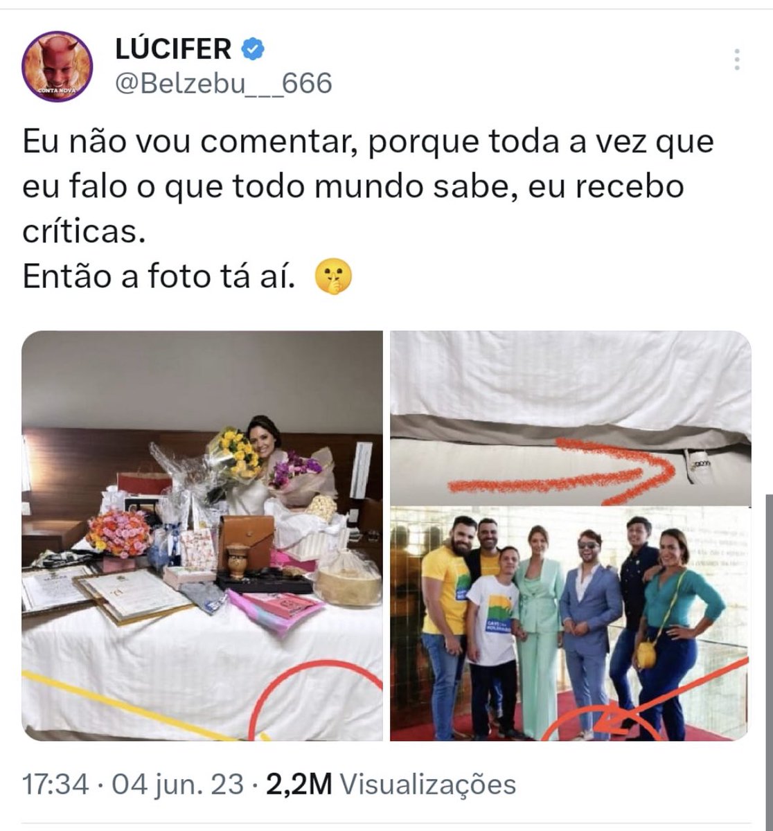 pedrorousseff's tweet photo. ATENÇÃO: NÃO COMPARTILHE 

O maquiador da Michelle Bolsonaro está PROCESSANDO o @Belzebu___666 por conta desse post abaixo. 

Como não queremos problemas com nossa eterna primeira dama, peço que não divulguem essa foto. 

Deus, Pátria e Família 🙏 https://t.co/HupEzuQY1f