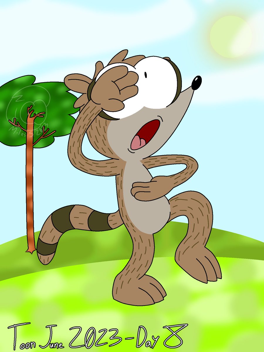 #ToonJune2023 - Day 8(fixed): A Cartoon Character of Your Choice (Rigby from Regular Show)