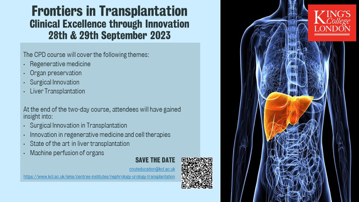 Frontiers in Transplantation course 2023 #cnuteducation @RCPhysicians @KingsCollegeNHS @NHSEnglandLDN @kingshealth @pchandak1 @LoukopoulosI @GiaMode101 @Sanchez_Fueyo @rhz59 @pshangaris @SKordasti @WayelJassem @MCerisuelo @SergitoAssiaZ @VAluvihare @foad_rouhani @Krishnamenon