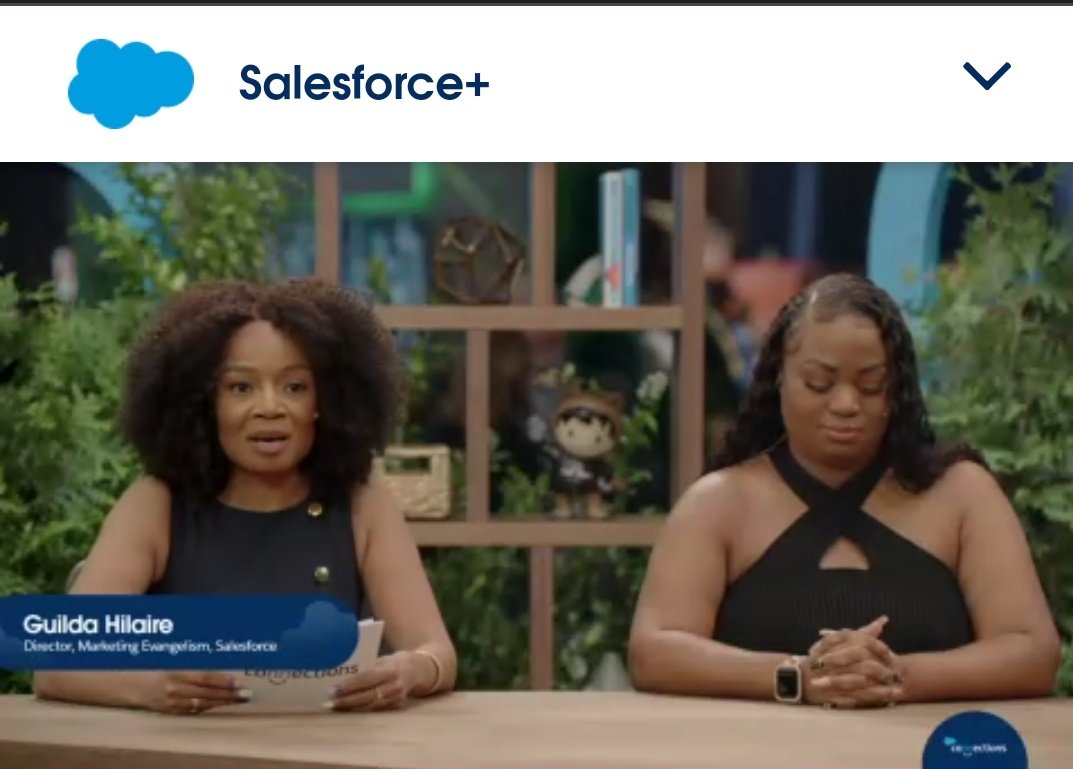 Just watched @justguilda live on @salesforce+ at #CNX23, and I'm in awe! Guilda's presence on the screen is captivating, and I couldn't be more thrilled to be part of this incredible Salesforce community. 
#Salesforce #CNX23 #MomentMarketers