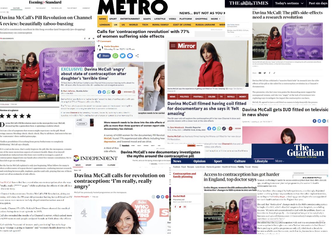 Davina McCall's Pill Revolution tonight at 2100 on Channel 4 - so much publicity ahead of the programme - find out all the things you wish you'd known months/years/decades ago (depending on your age)#C4DavinaPill