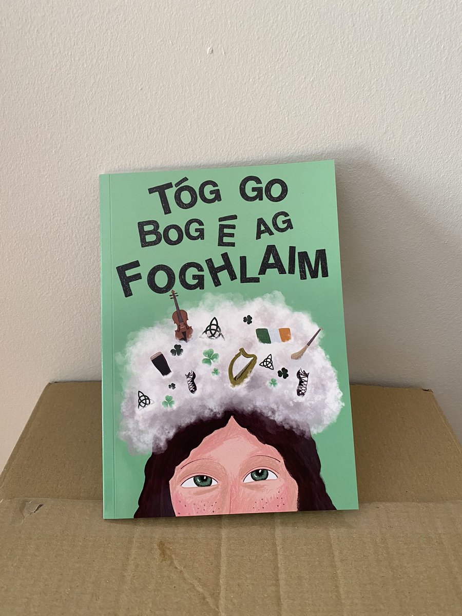My beautiful little Irish language book for total beginners has finally arrived, all two thousand of them. It’s a small glossy simplistic book that is suitable for all ages with outstanding artistic illustrations. Very proud of it. DM me to preorder Please retweet.