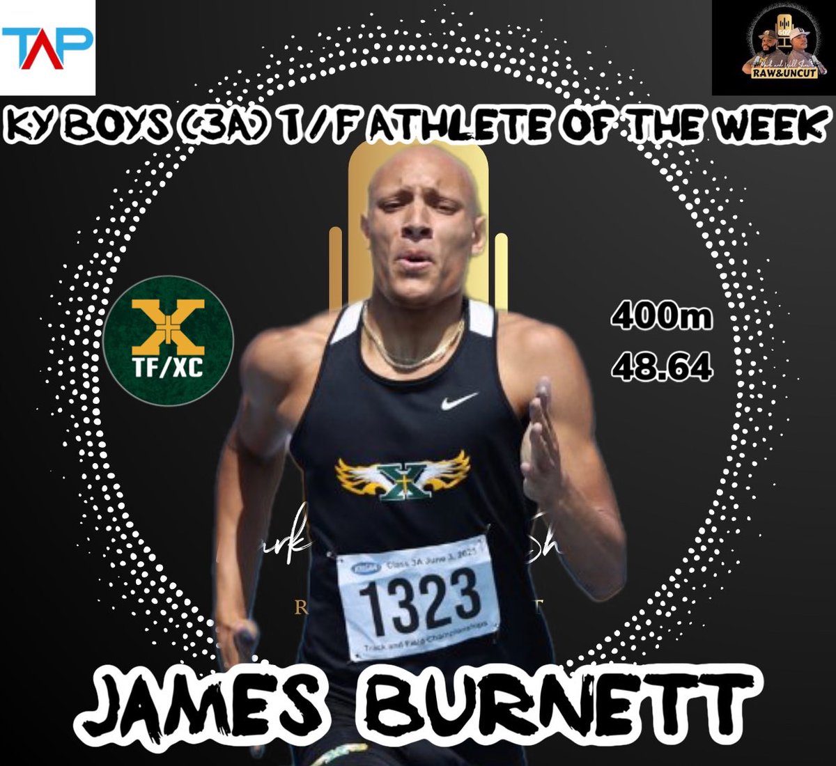 Our Ky Boys Track/ Field (3A) Athlete of the Week sponsored by @TAProfileAPP is James Burnett … @StXTigersXCTF congratulations champion …