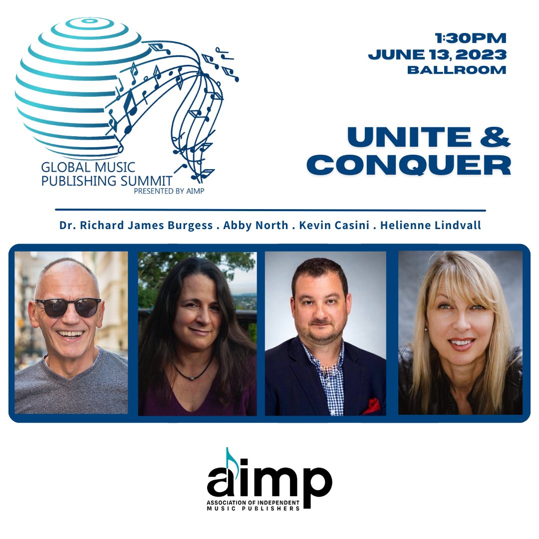 After lunch, the GMPS panel “Unite &amp; Conquer" will feature a conversation between Dr. Richard James Burgess (A2IM), Abby North (North Music Group), Helienne Lindvall (ECSA), and moderated by Kevin M. Casini (RME). 

Don’t miss out! Get your ticket at aimpsummit.com