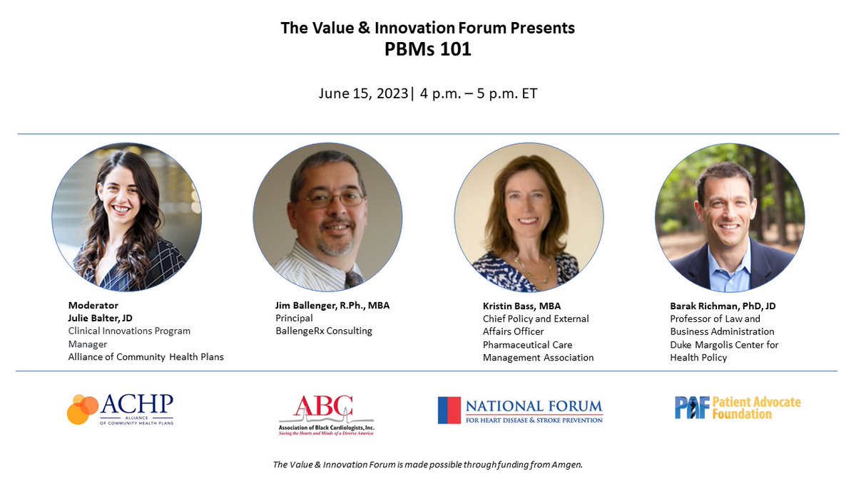NatForumHDSP's tweet photo. Register today for the 6/15 Value &amp; Innovation Forum Briefing--PBMs 101 - https://t.co/JgONWzUHUb https://t.co/Y1hoWIB36e