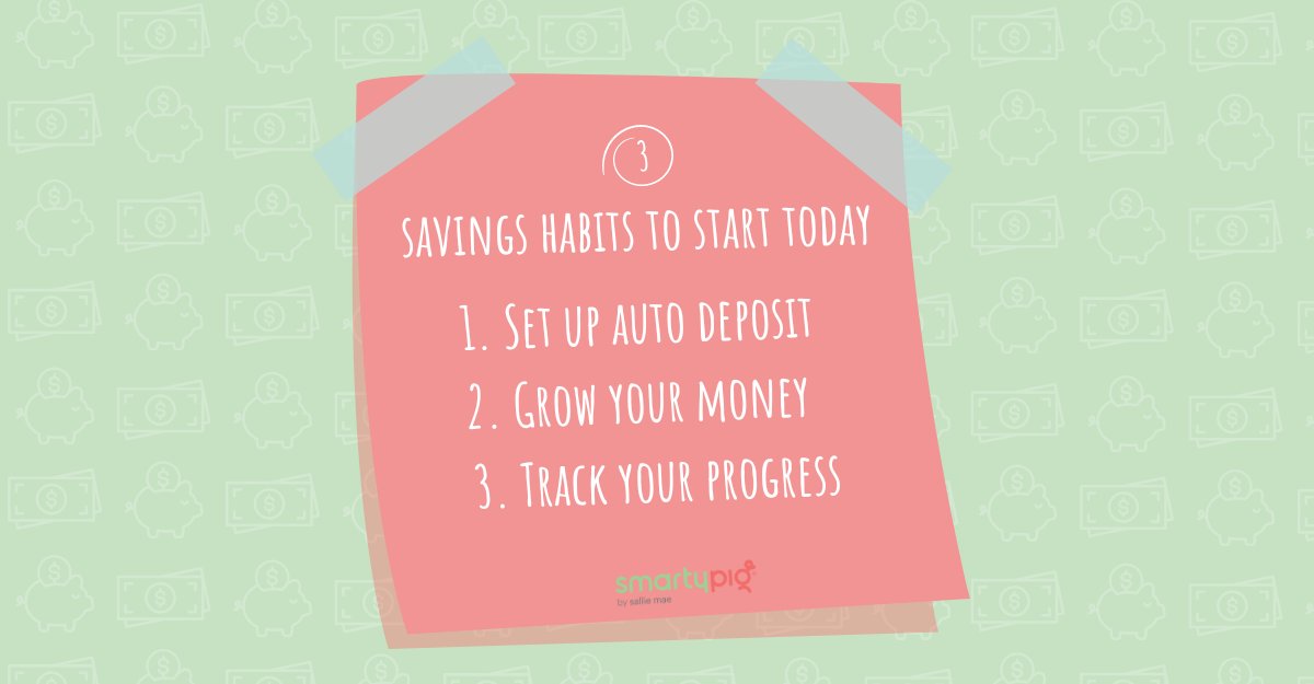 SmartyPig's tweet image. RT if you already practice one of these habits! #SavingHabits #GrowthMindset #SaveMoneyTips