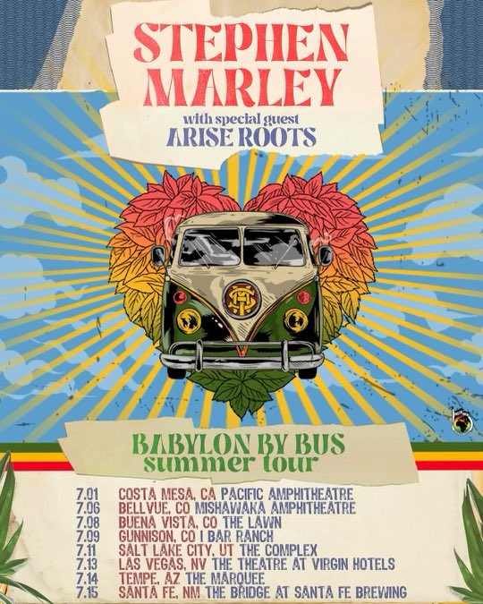 We’re looking forward to joining @stephenmarley for some dates in July!
Tickets: ariseroots.com
#stephenmarley #ariseroots #reggae #roots #babylonbybus