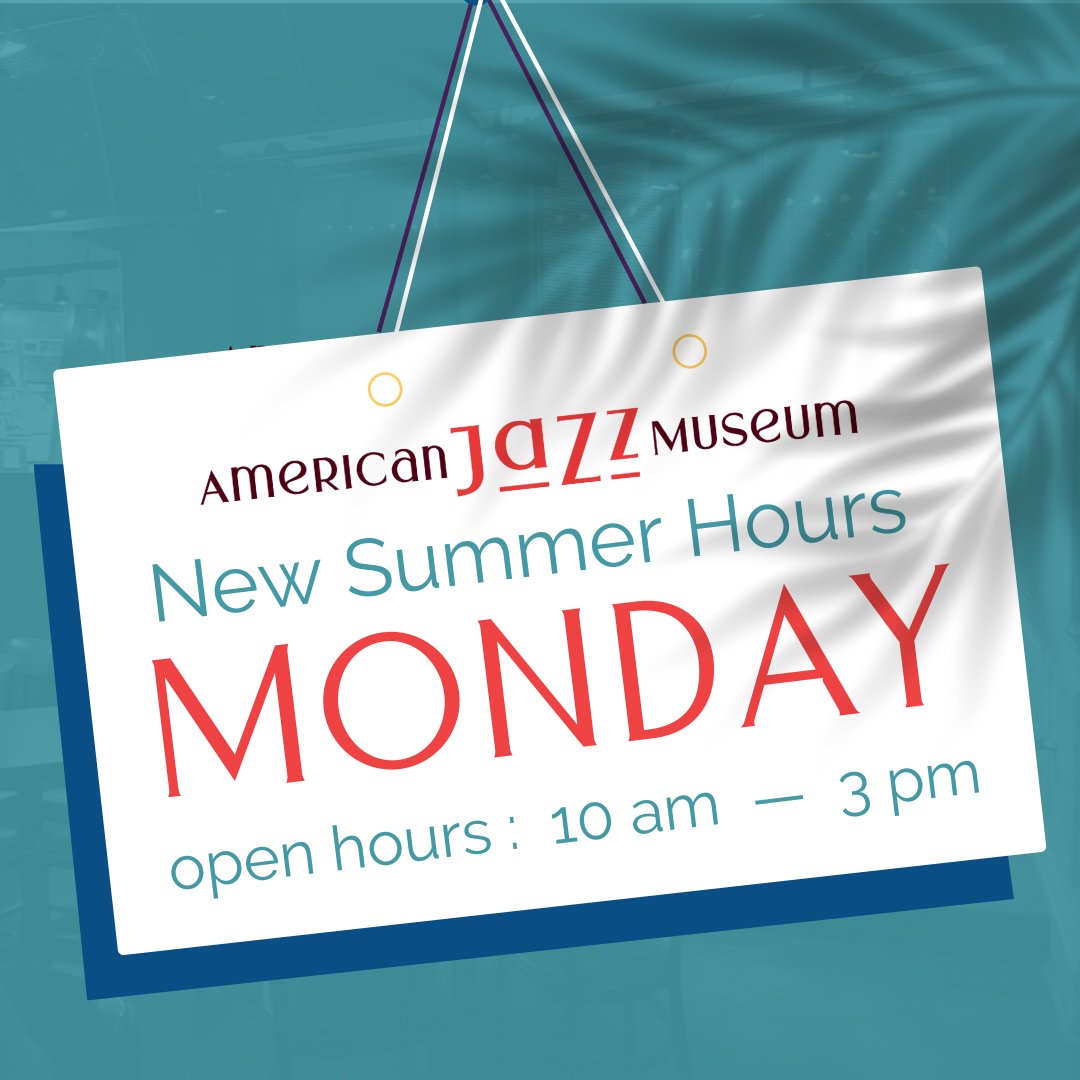 ajazzmuseumKC's tweet image. You heard right! 

We are excited to announce our special summer hours that start THIS week! ☀️  

On Mondays, the museum will be extending its hours to open from 10am to 3pm. 

Come visit us during June, July, and August for these special hours!

#KCMO #KCmuseum