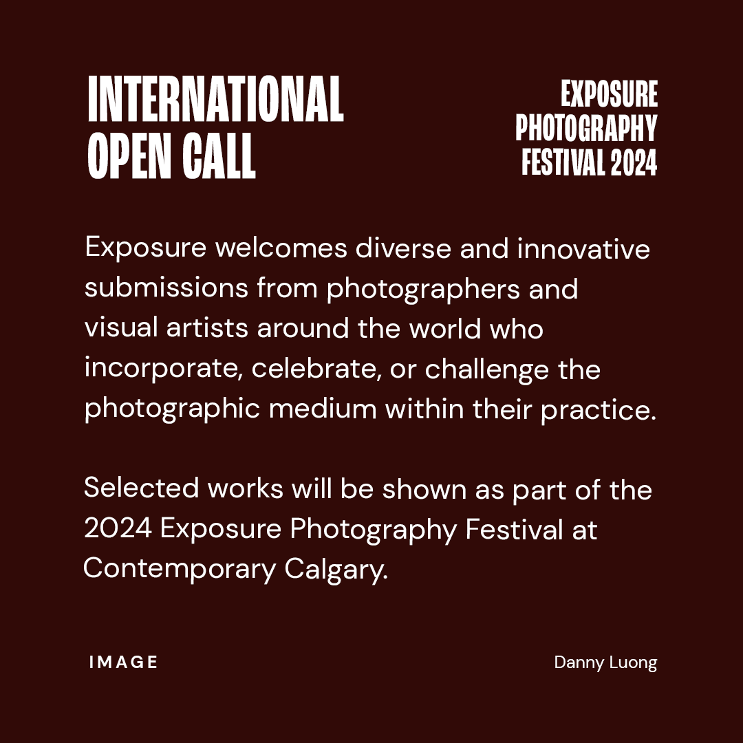 The Exposure 2024 International Open Call is now live &amp; accepting submissions🎉   

More info: exposurephotofestival.com/ioc2024

Submit your work early to be featured on Exposure's Instagram!

<a href="/CalgaryArtsDev/">Calgary Arts Development</a> <a href="/AFA1991/">Alberta Foundation for the Arts</a> <a href="/ContemporaryYYC/">Contemporary Calgary</a> <a href="/ablimaging/">ABL Imaging</a> <a href="/pattisonoutdoor/">PATTISON Outdoor</a> <a href="/Workingclasscr1/">Workingclasscreativesdatabase</a>
