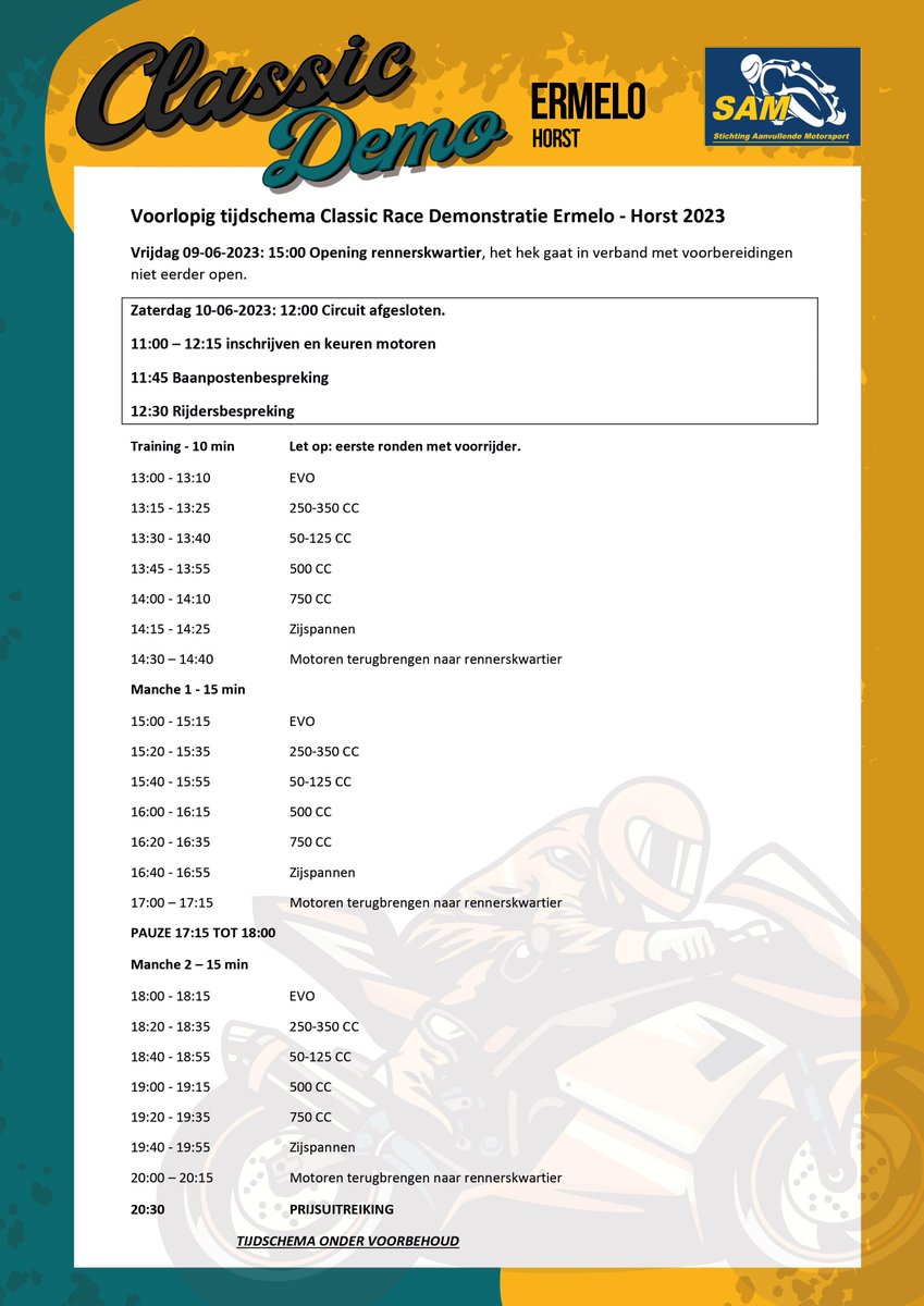 Zaterdag 10 juni is er weer de Classic Demo in Horst. Er doen zo’n honderd deelnemers mee en uiteraard doet Albert van Winkoop, de lokale ‘motorheld’ ook weer mee. De start is om 13.00 uur bij Ons Huis, Zeeweg

#Ermelo <a href="/GemeenteErmelo/">Gemeente Ermelo</a> <a href="/Ermelobuitenlev/">VVV Ermelo Buitenleven</a>