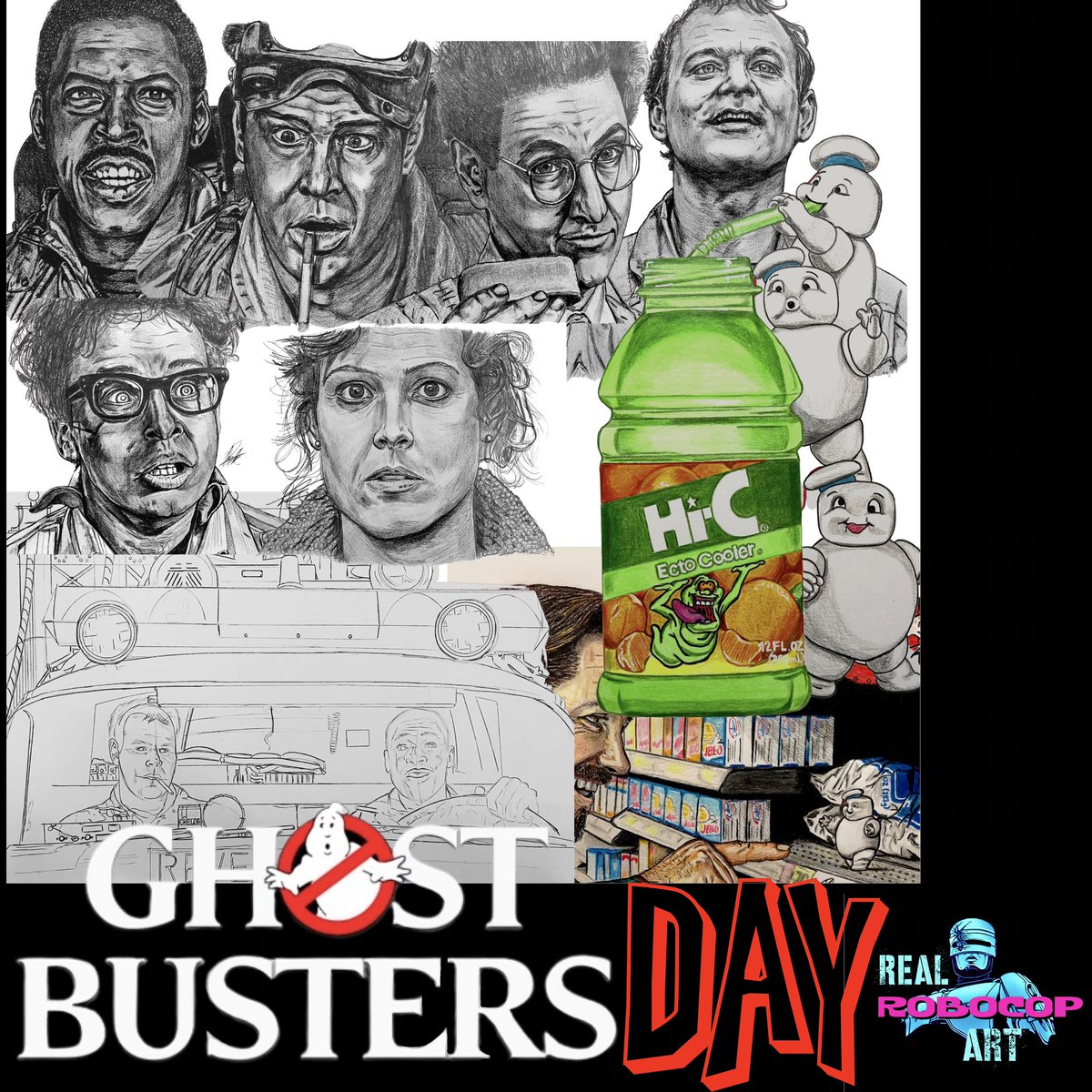 I haven’t posted in a ridiculous amount of time as life has thrown curveballs. Anyone knows the staple that Ghostbusters has been in my life. Happy #GhostbustersDay  #ghostheads #ghostbusters #sketch #drawing #artist #art #prismacolor #realrobocopart #yhs #ghostbustersnews