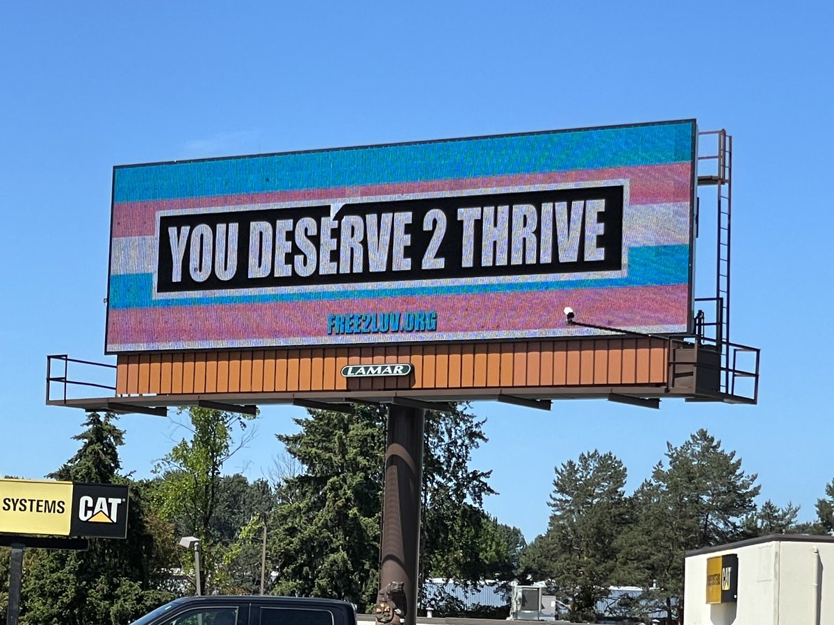 We're hitting the highways all #PrideMonth to celebrate our #LGBTQIA community! Here's to thrivin'! 🏳️‍⚧️ 

Thank you, @LamarOOH, for supporting our mission to engage, empower & transform the lives of ALL youth!

#ProtectTransKids