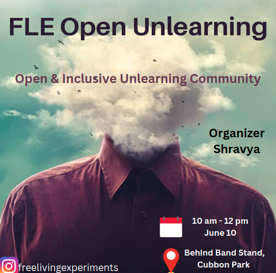 FreeLivingExpts's tweet photo. Open &amp; Inclusive events by Free Living Experiments on June 10th at #cubbonpark. Find more details  &amp; RSVP here : https://t.co/udBfEwNQWa #Bangaloreevents #Inclusion #opencommunity #networking #belonging #learning #art #games #weekend #Bangalore #bangalorecommunities https://t.co/Ih6EyLhE5X