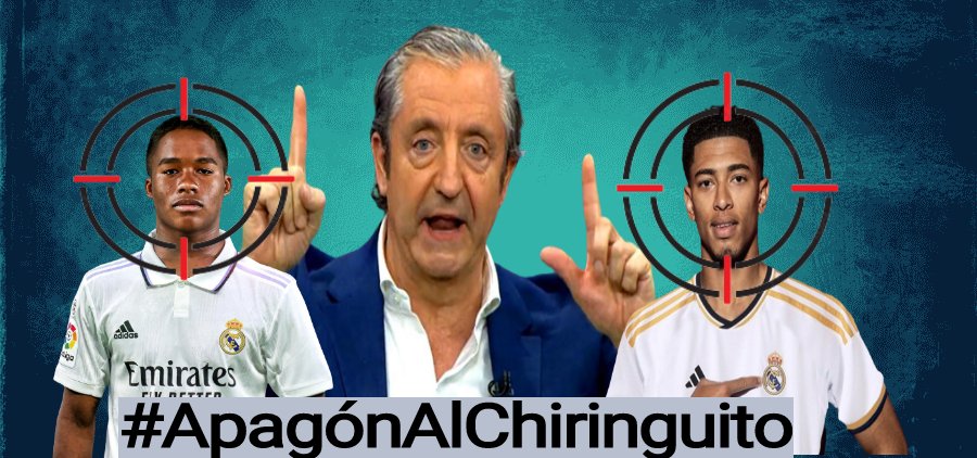 Pedrerol empezó ayer otra campaña vomitiva desde El Chiringuito contra Real Madrid, jugadores y presidente.

Primero fue Vinícius Júnior y ahora parece que le toca a Bellingham (sin ser anunciado aún oficialmente) y, de paso, a Endrick.

🧵🧵Dentro hilo 🧵🧵

#ApagonAlChiringuito