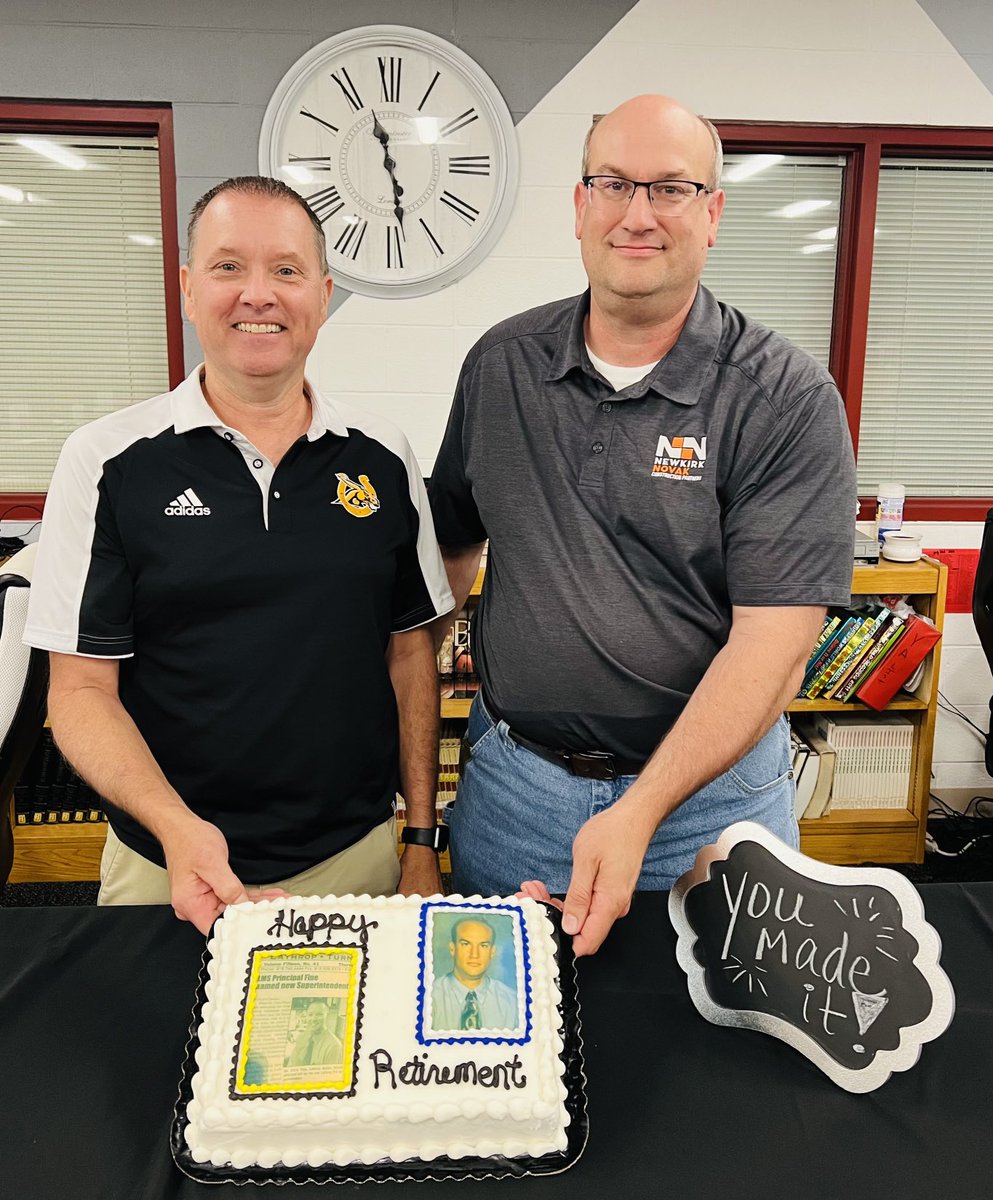 KCI Supts celebrated Mr. Chris Fine &amp; Dr. John Rinehart on their retirement today. These two have a combined 61 years in the education field. Thank You! #KCIProud ⁦<a href="/lathropschools/">Lathrop Mules</a>⁩ ⁦<a href="/WestPlatteSD/">West Platte Schools</a>⁩
