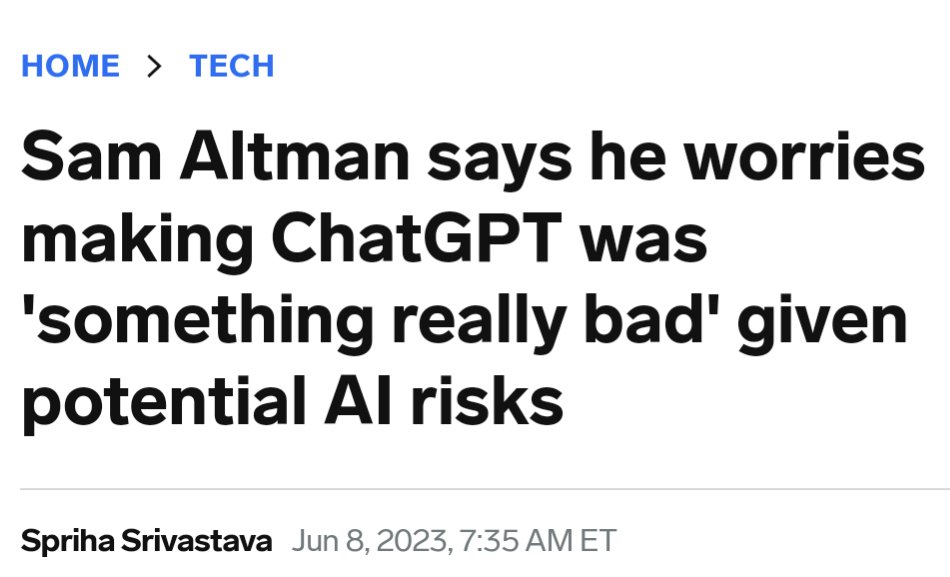 SmokeAwayyy's tweet image. Sam Altman: &quot;What I lose the most sleep over is the hypothetical idea that we already have done something really bad by launching ChatGPT&quot;