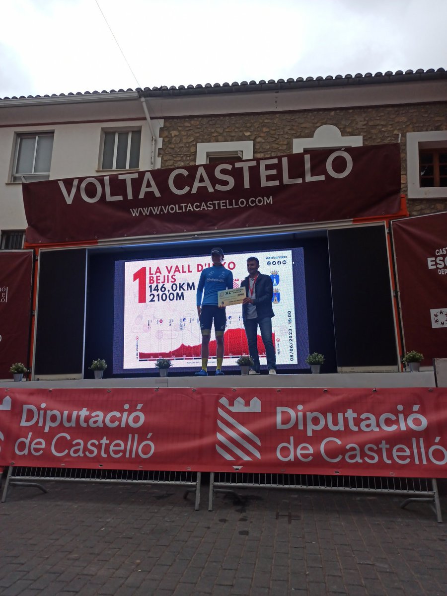 #VoltaCastello23 líder metas volantes <a href="/BancoMediolanum/">Banco Mediolanum</a>: Christian @Aevolo_Cycling y premio Esteban Esteve.