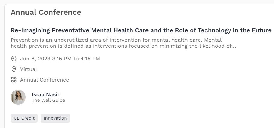 So excited to speak today at the annual conference for <a href="/MentalHealthAm/">Mental Health America</a> on the role of tech in preventative mental health care for #nextgenprevention
