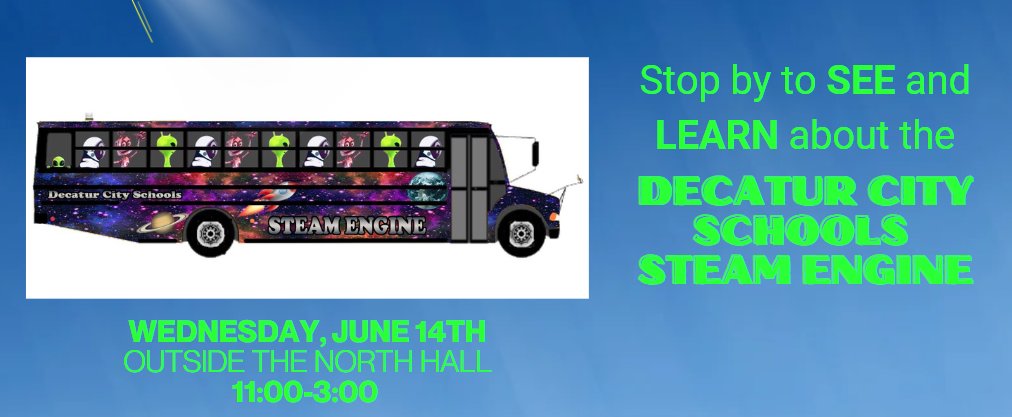 AETC Attendees- Be sure to check out the STEAM Bus on June 14th!
#AETC2023 #alsdeedtech #alabamaachieves #amsti4all #decaturcityedu