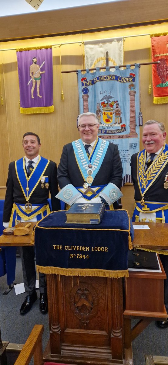 Cliveden7944's tweet photo. Great installation meeting last night. Phil being installed as our Master after over 12 years as our Treasurer. https://t.co/fs56JSZstS