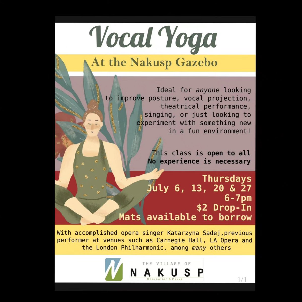 Coming in July! My #VocalYoga group course in the gorgeous outdoor surroundings of #Nakusp, B.C. Sponsored by the Village of Nakusp. 
🙏💙 ❤️🎶❤️🎶❤️🎶❤️🎶 #groupclasses #vocalist #vocalcoach #singing #thevoice #humanvoices #meditativepractice
@VisitNakuspBC @visitNakusp