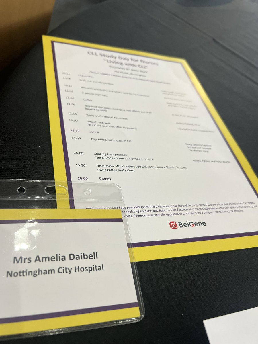 Interesting day at Birmingham thanks to <a href="/BeiGeneGlobal/">BeiGeneGlobal</a> for sponsoring the day. Lots of good work going on in the CLL world @UkCll <a href="/CLLSupport/">CLLSA</a>