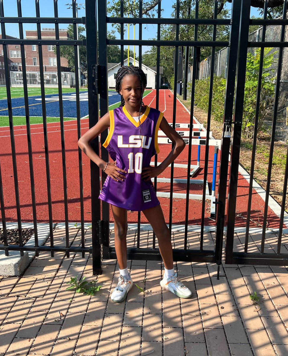 Her @Reese10Angel jersey came in time for #JerseyDay at #willowschoolnola basketball camp.