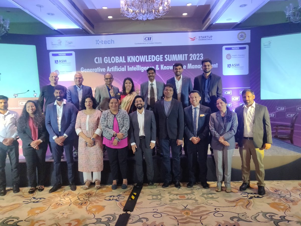 MadanRao's tweet photo. And that's a wrap! Thanks to all my colleagues on the CII Global Knowledge Summit 2023 committee for a fabulous event on "Generative AI & Knowledge Management". Looking forward to the next Summit already...๐
@TajWestEnd @CII4SR @FollowCII #CIIKnowledgeSummit #team #gratitude #AI https://t.co/V3AATb6ZB5
