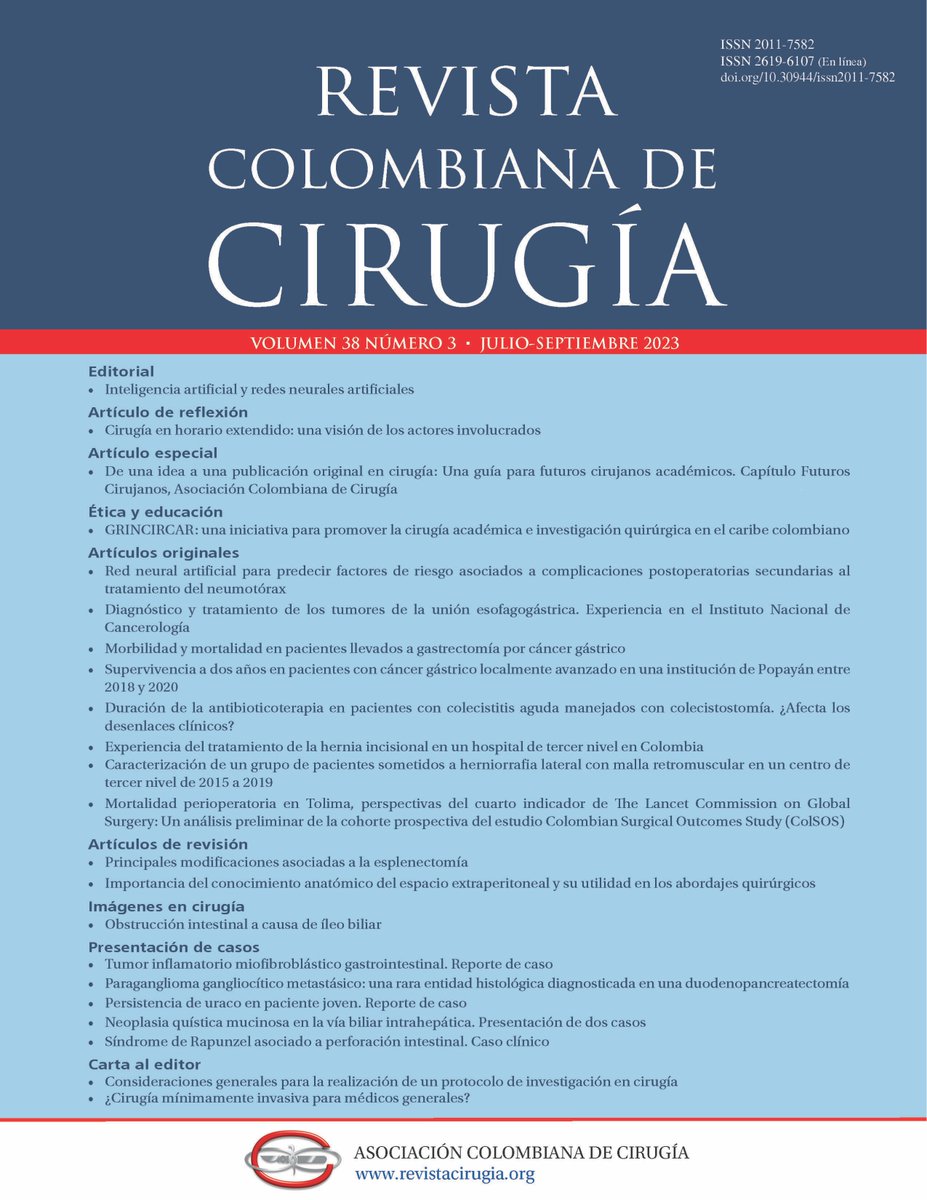 Revista Colombiana de Cirugia (@revcolcirugia) on Twitter photo Inteligencia artificial y redes neurales artificiales doi.org/10.30944/20117… <a href="/revcolcirugia/">Revista Colombiana de Cirugia</a> vol 38-3 <a href="/ascolcirugia/">AsColCirugía</a> #ColombianSurgery #CirugiaColombiana #SoMe4Surgery <a href="/EstebanVarelaMD/">Esteban Varela MD, MPH, MBA, FACS, FASMBS</a> <a href="/PipeCabreraV/">Dr Luis Felipe Cabrera Vargas MD FACS MACC MACCVA</a> <a href="/OscarGuevaraHPB/">Oscar Guevara</a>
revistacirugia.org/index.php/ciru… Inteligencia artificial y redes neurales artificiales doi.org/10.30944/20117… <a href="/revcolcirugia/">Revista Colombiana de Cirugia</a> vol 38-3 <a href="/ascolcirugia/">AsColCirugía</a> #ColombianSurgery #CirugiaColombiana #SoMe4Surgery <a href="/EstebanVarelaMD/">Esteban Varela MD, MPH, MBA, FACS, FASMBS</a> <a href="/PipeCabreraV/">Dr Luis Felipe Cabrera Vargas MD FACS MACC MACCVA</a> <a href="/OscarGuevaraHPB/">Oscar Guevara</a>
revistacirugia.org/index.php/ciru…
