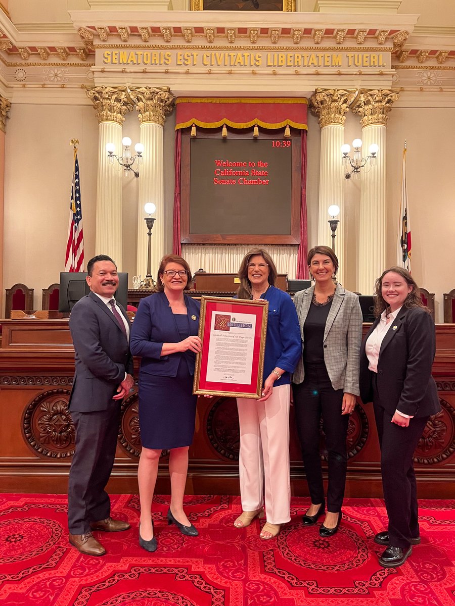 goodwillsd's tweet photo. Congratulations to our ambassadors and community! Senator Pro Tempore Toni Atkins @SenToniAtkins is recognizing our hard work by naming us a 2023 Nonprofit of the Year👏#SDGoodwill #GoodwillSanDiego #MakingGoodHappen #NPoftheYear #NonProfit #LocalNonProfit #CalNOTY2023 https://t.co/mw2Jm9H4AJ