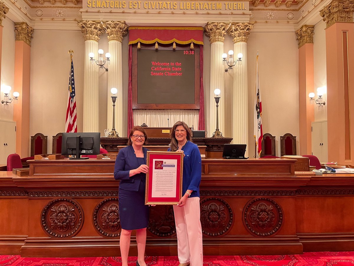 goodwillsd's tweet photo. Congratulations to our ambassadors and community! Senator Pro Tempore Toni Atkins @SenToniAtkins is recognizing our hard work by naming us a 2023 Nonprofit of the Year👏#SDGoodwill #GoodwillSanDiego #MakingGoodHappen #NPoftheYear #NonProfit #LocalNonProfit #CalNOTY2023 https://t.co/mw2Jm9H4AJ
