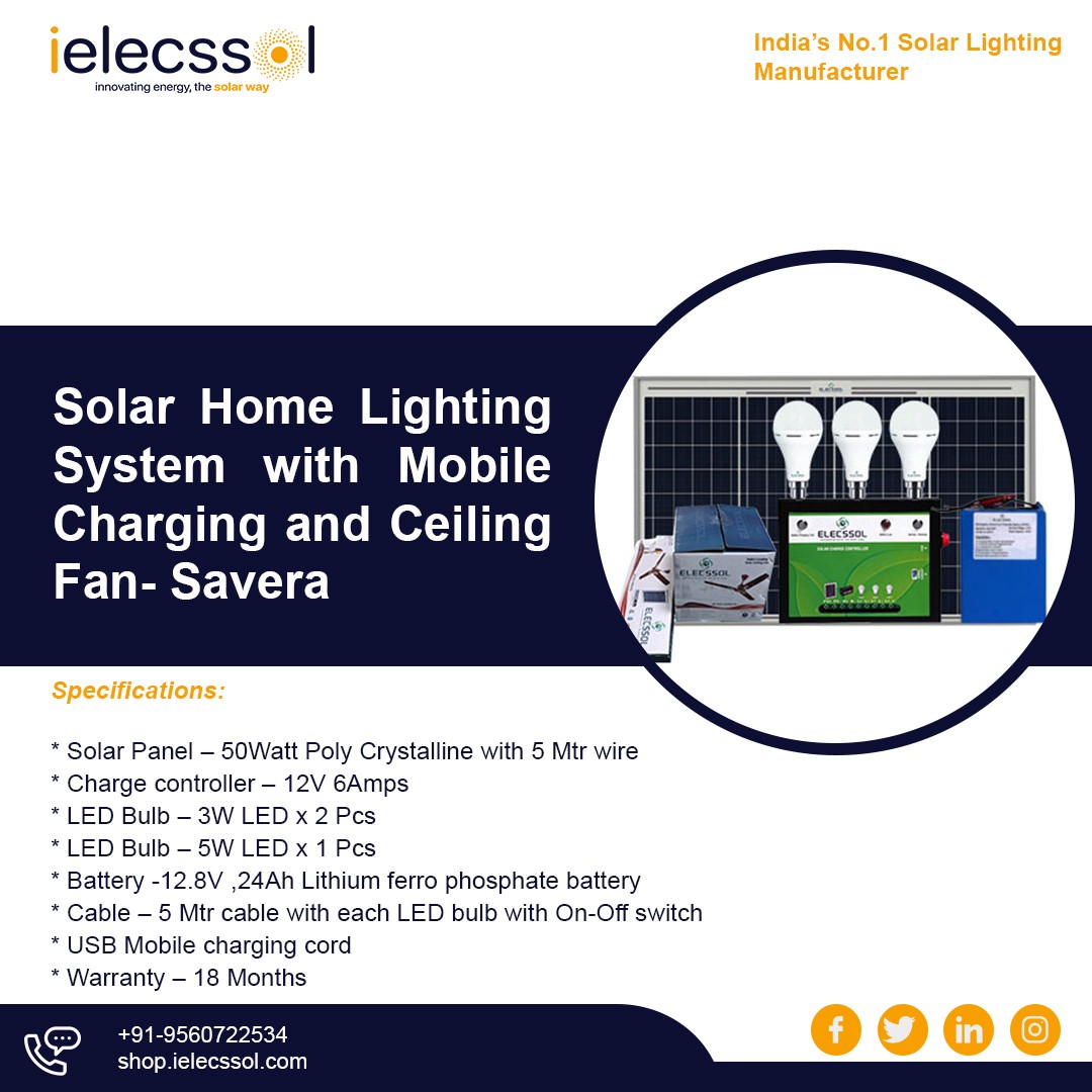 ielecssol's tweet image. Online- shop.ielecssol.com
Solar Home Lighting System
Specification Overview:-
* LED Bulb 7W- 5 Nos
* Solar Panel - 200W
* Ceiling Fan
Contact: 9560722534
#solarsystem #solarpanel #solarhomelightingsystem #Homelightingsystem #solarlighting #solarlights