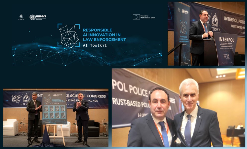 UNICRI's tweet image. Harnessing the potential of AI in #Lawenforcement just got easier.
UNICRI & @INTERPOL_HQ unveiled their #AIToolkit for responsible AI innovation, providing essential guidance while upholding human rights & ethics principles.
👉bit.ly/3OZFJdY
@INTERPOL_IC @EU_Commission