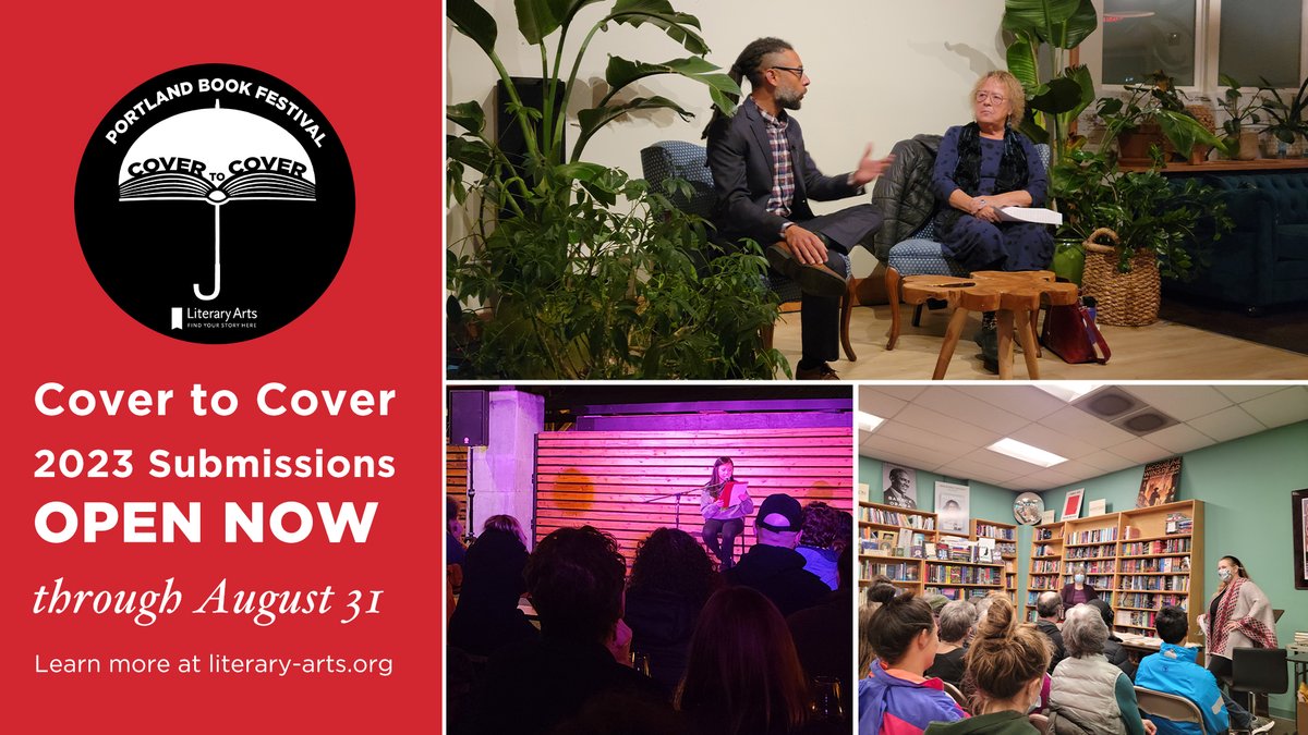 We're thrilled to share the second year of Portland Book Festival Cover to Cover, our #PDXBookFest partner event program, will be Oct. 30–Nov. 5! Enjoy a week of unique literary events across #Portland. Event submissions are open now &amp; close 8/31!
lit-arts.org/PBFC2C #PDXC2C