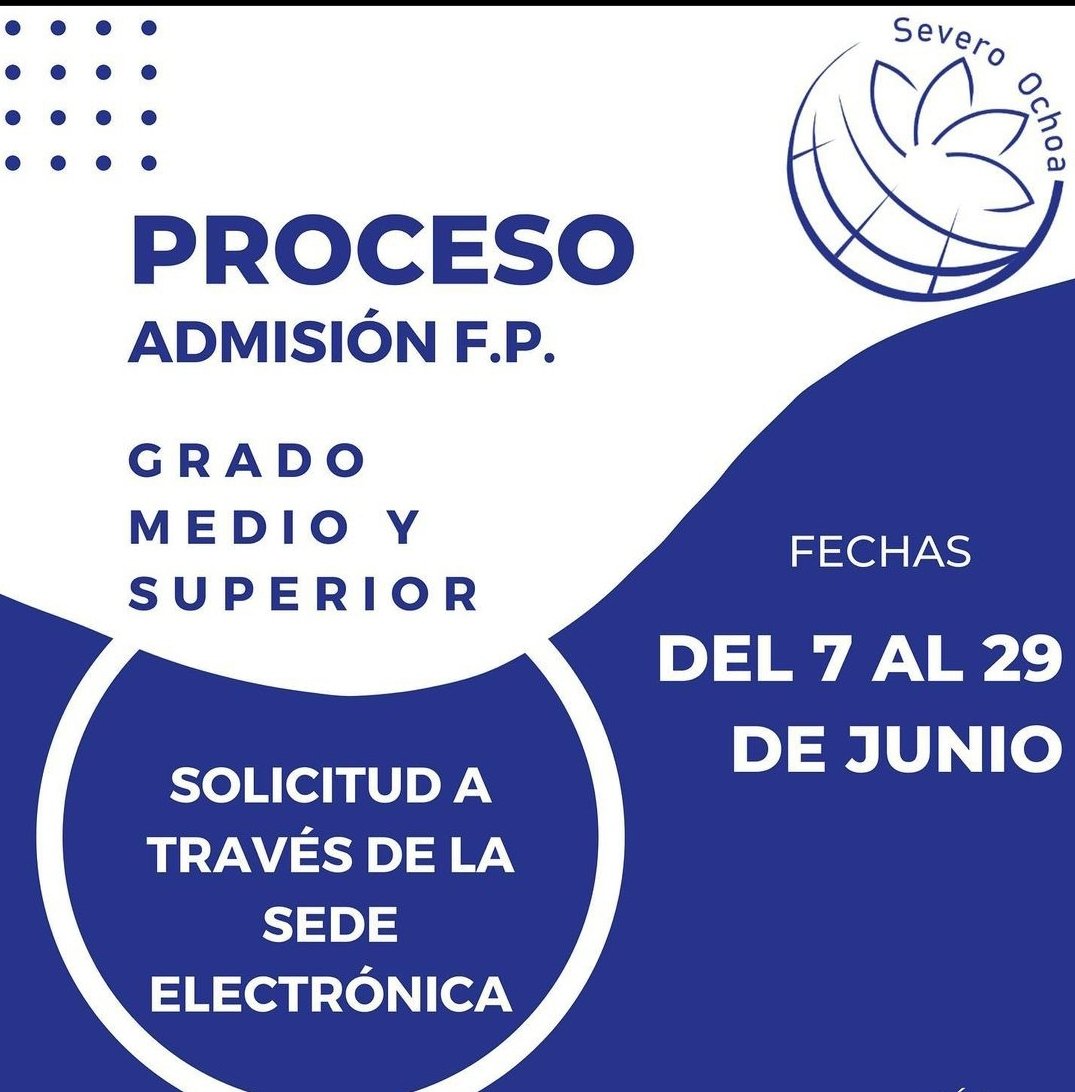 PROCESO DE ADMISIÓN F.P Curso 2023/2024 Del 7 al 29 de junio. 
La solicitud en el siguiente enlace: 
shorturl.at/wJX45 
Nuestra oferta: Gestión Administrativa ; Instalaciones Eléctricas y Automáticas y  grado superior en Marketing y Publicidad.
 <a href="/Educarm/">Educarm</a>