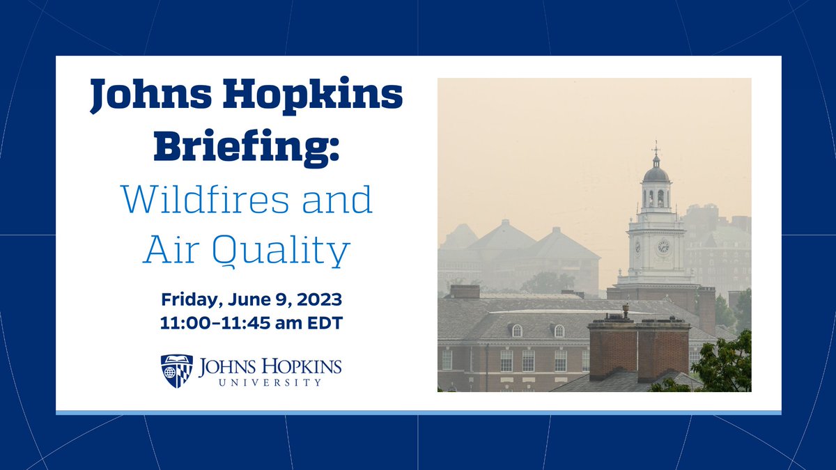 Join Johns Hopkins experts as they discuss air quality concerns from wildfires by clicking the link. Discover health impacts and strategies to combat them. Don't miss the discussion featuring @ProfPeteD, @KirstenKoehler, and @mmccormackmd. More info: bit.ly/3J4ICXn