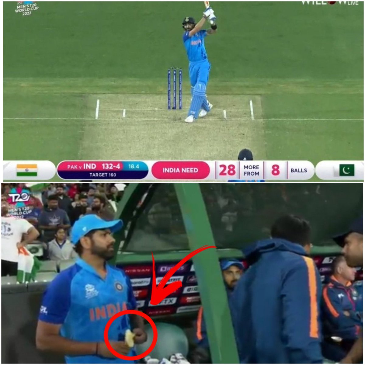 No one had a problem when Rohit Sharma was eating bananas in 10 times more pressure than WTC final, sitting in dugout, after scoring 4(8) and seeing Virat Kohli chasing the impossible.

These people are trolling Kohli who is taking some meal after fielding all day.
#WTCFinal2023