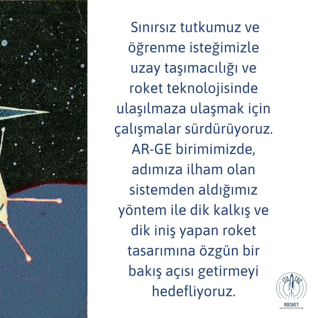 itutvcrocket's tweet photo. Geleceğin uzay teknolojilerini şekillendiren tutku ve yaratıcılığın ürünü olan dikey iniş ve dikey kalkış yapabilen yenilikçi roket sistemleri üzerine çalışmalarımıza artık Ar-Ge düzeyinde devam edeceğiz ✨🚀 https://t.co/kqN37A2150
