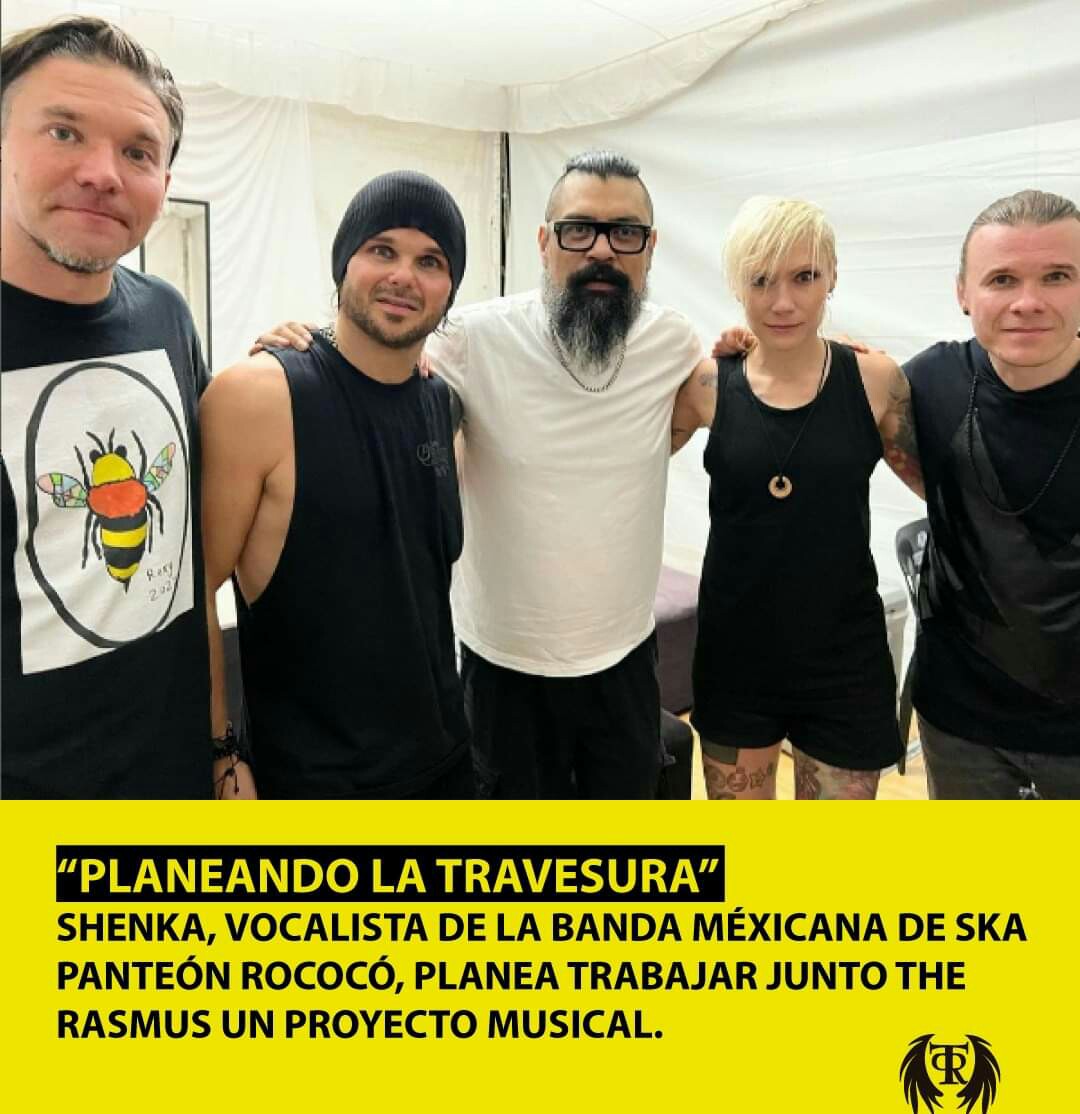Hace unos días, Shenka vocalista de la banda mexicana Panteón Rococó. Publicó una foto junto a The Rasmus.

Ambas bandas han ido cultivando una bonita amistad debido que se han cruzado en varios festivales de México y Europa.

fuente: @shenkaofficial 

#PanteonRococo 
#TheRasmus