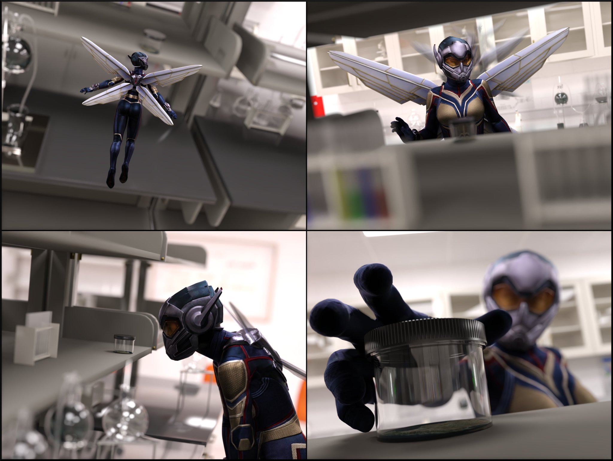 PsyShack3D on X: Antland and the Wasp (remake) Page 1 While investigating  a lab, Wasp finds a container housing a strange sample.... A significantly  longer remake of an old set, more to