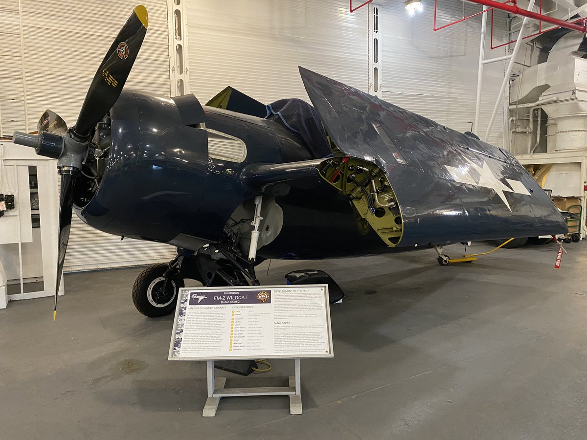 HornetMuseum's tweet photo. What is your favorite propellor plane of the USS Hornet collection? T-28B Trojan? TBM-3E Avenger? US-2B Tracker? FM-2 Wildcat? #usshornet #usshornetmuseum #navalaviation #s2tracker #f4fwildcat #tbmavenger #t28trojan https://t.co/xIDB1bppqK