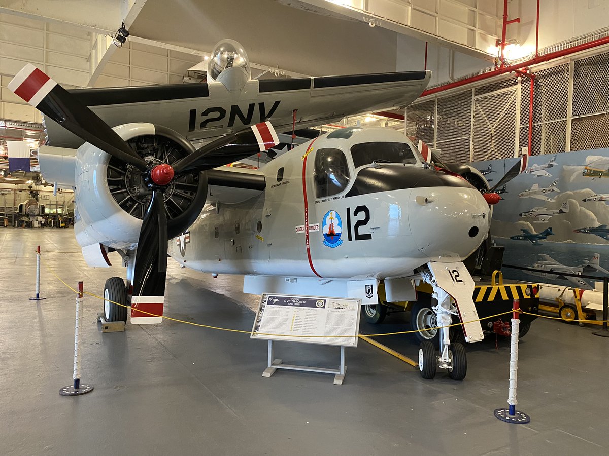 HornetMuseum's tweet photo. What is your favorite propellor plane of the USS Hornet collection? T-28B Trojan? TBM-3E Avenger? US-2B Tracker? FM-2 Wildcat? #usshornet #usshornetmuseum #navalaviation #s2tracker #f4fwildcat #tbmavenger #t28trojan https://t.co/xIDB1bppqK