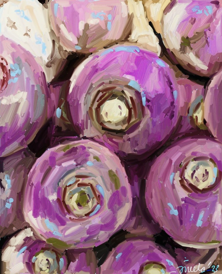 #FreshTurnips...digital oil painting on the ArtRage Vitae app. 
#digitaloilpainting #selftaughtartist #digitalpaintingonipad