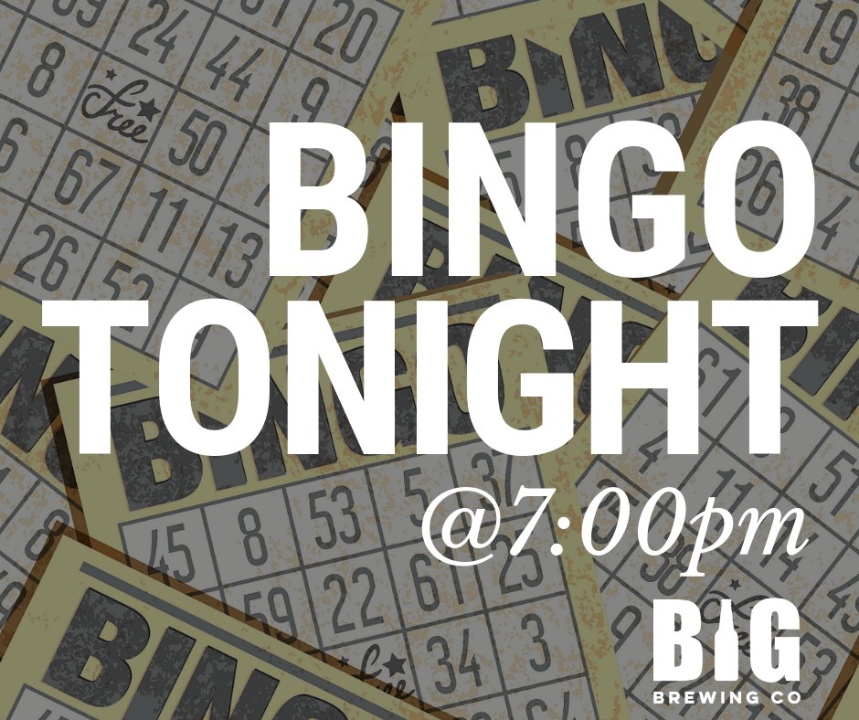 BINGO tonight at 7:00pm!
#BINGO #BIGBrewCo #NormanOK