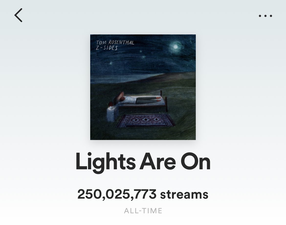 Quarter BILLION streams! Never thought I would get to write the word BILLION in relation to my music so gonna milk it as will almost certainly be a one time thing. Many many thanks, a BILLION times over! 🫶