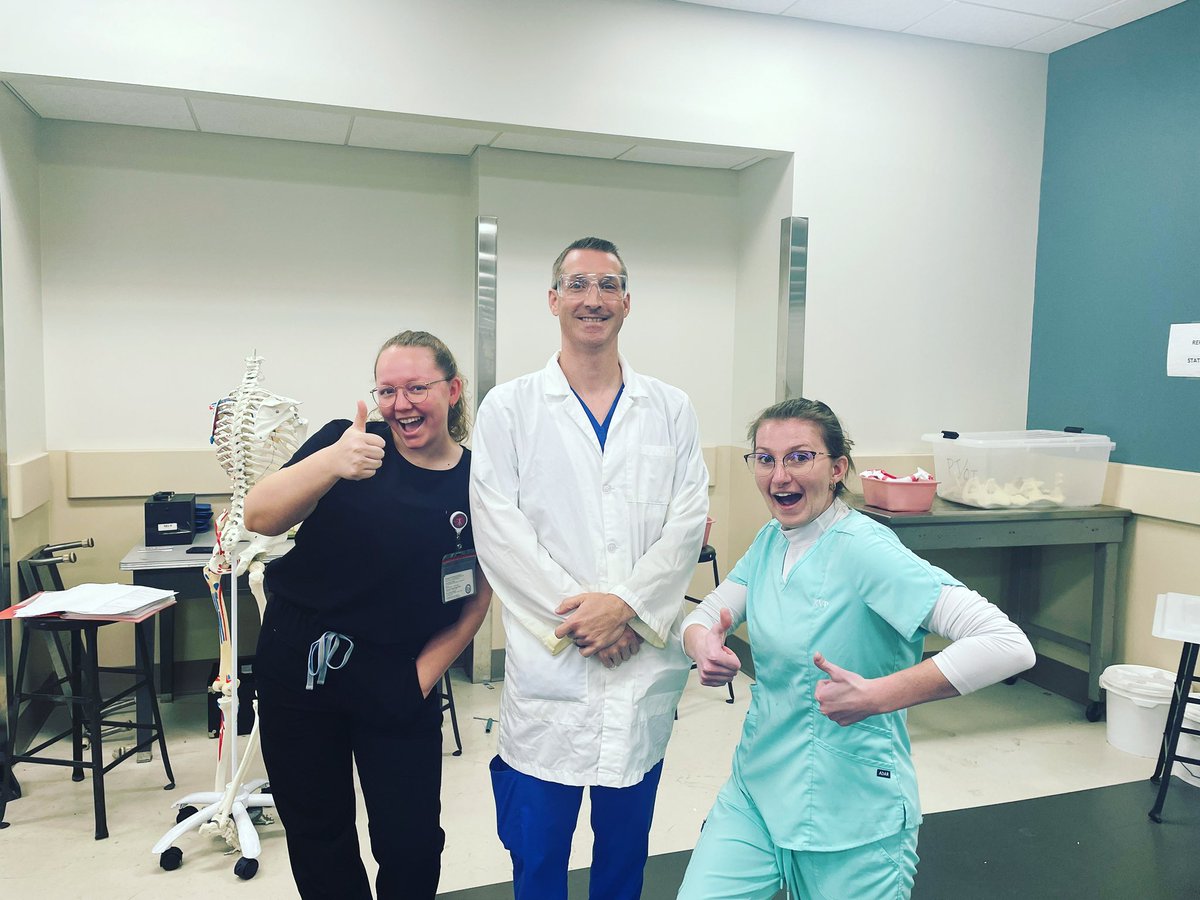 3 of our students are super excited to kick off the summer with the OT/PT Gross Anatomy course! #AnatEd #OTPTEd #GradLife #PhDLife