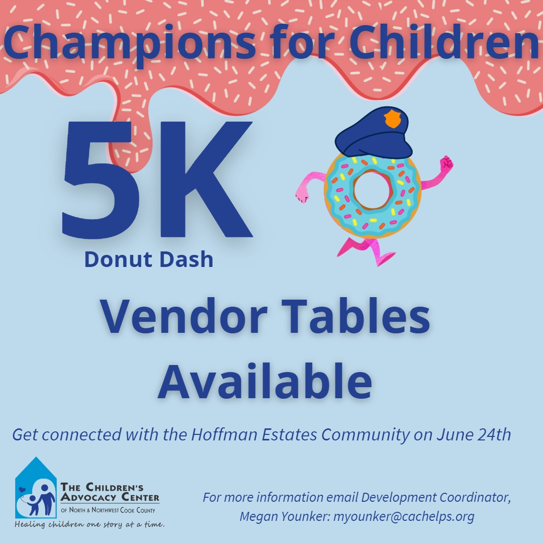 📢 Attention, local businesses, and vendors! We are excited to invite you to join us at the upcoming Champions for Children 5K Donut Dash! 🍩
#ChampionsForChildren #5KDonutDash #CommunitySupport #Localbusiness #HoffmanEstates #CookCounty #Schaumburg #Palatine #ArlingtonHeights