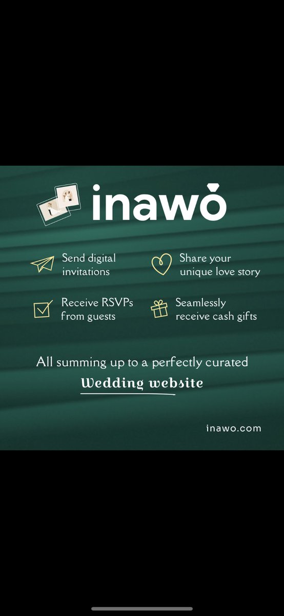 Make your wedding special with Inawo.com, a wedding companion for your big day💍

#weddingwebsite
#weddingplanning
#weddingideas